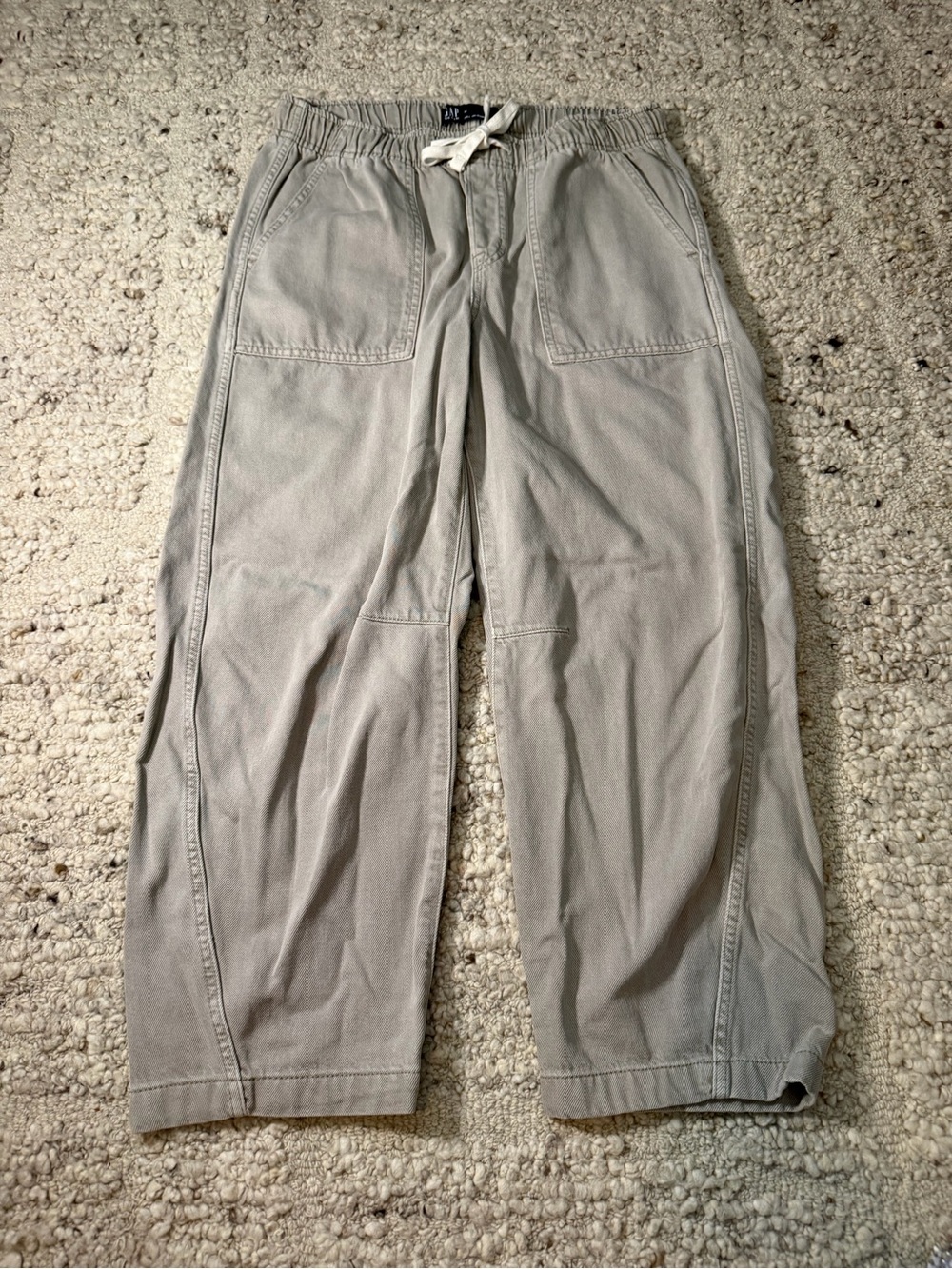 GAP Women's Light Gray Drawstring Utility Jeans